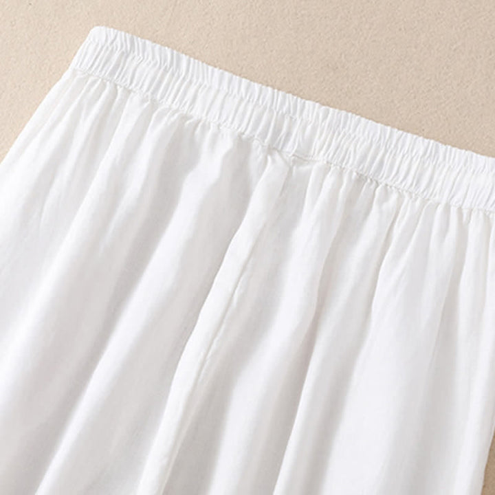 Buddha Stones Lente/Zomer Basic Casual Effen Cropped Broek Dames Harembroek met Zakken - image 23