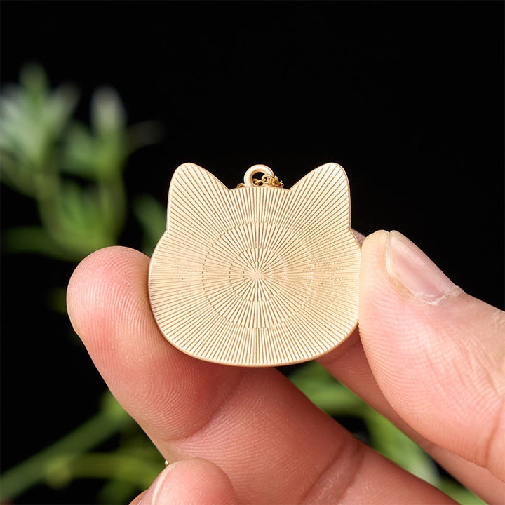 Buddha Stones Chinese Song-brocade Kattenkop Koper Harmonische Verbinding Ketting - image 9