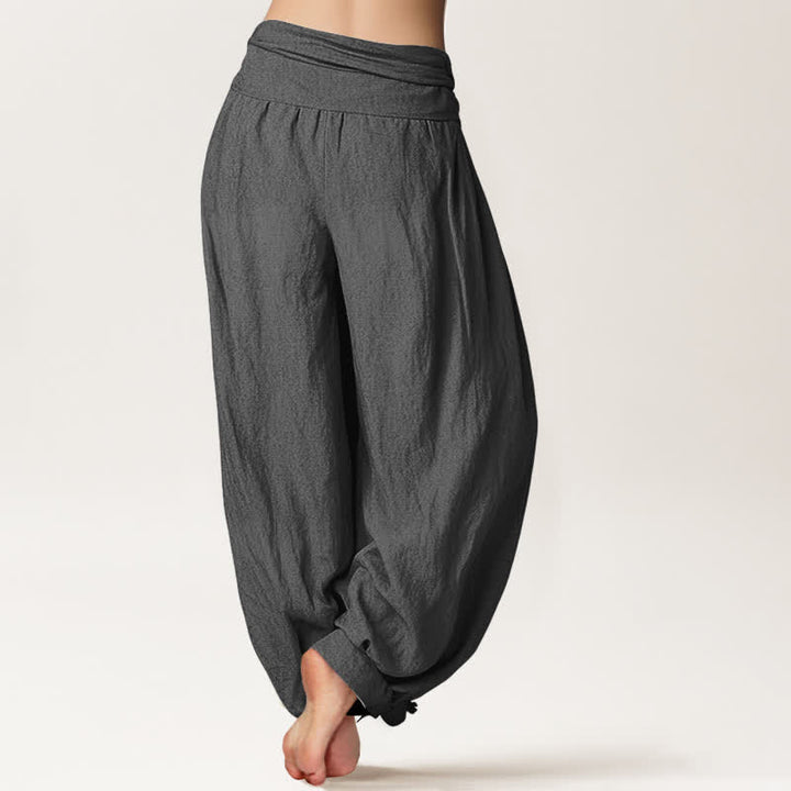 Buddha Stones Witte 100% Cotton met lotus- en Om-patroon en elastische Taille . - image 10