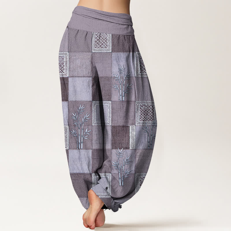 Buddha Stones Dames harembroek met elastische Taille en patchworkpatroon van katoen en bamboe - image 7