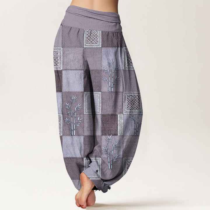 Buddha Stones Dames harembroek met elastische Taille en patchworkpatroon van katoen en bamboe - image 7