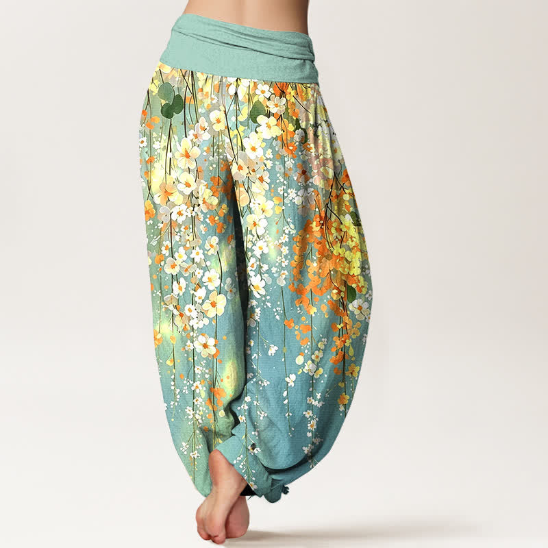 Buddha Stones Dames harembroek met elastische Taille en wildbloemenpatroon - image 2