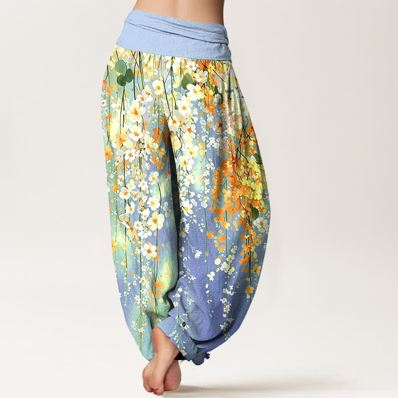 Buddha Stones Dames harembroek met elastische Taille en wildbloemenpatroon - image 7