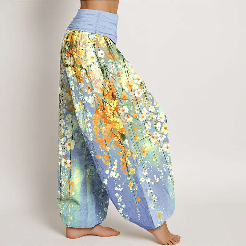 Buddha Stones Dames harembroek met elastische Taille en wildbloemenpatroon - image 6