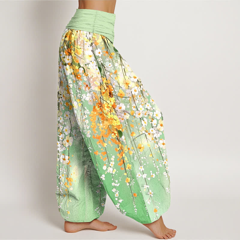 Buddha Stones Dames harembroek met elastische Taille en wildbloemenpatroon - image 9
