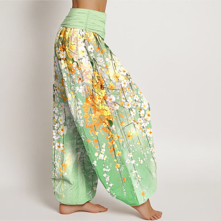 Buddha Stones Dames harembroek met elastische Taille en wildbloemenpatroon - image 9