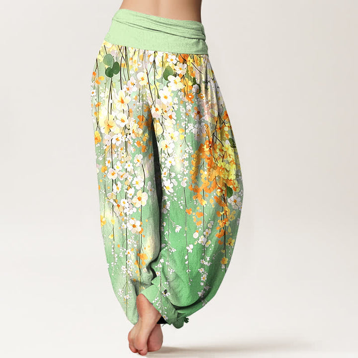 Buddha Stones Dames harembroek met elastische Taille en wildbloemenpatroon - image 10