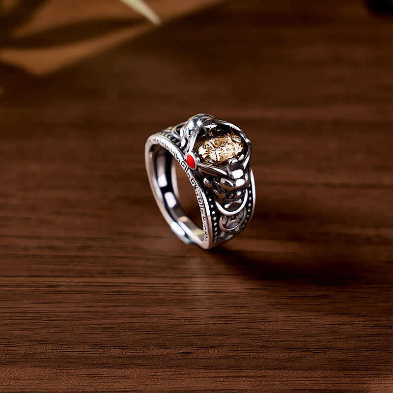 Buddha Stones Koperen Pi Xiu Chinese munt, rijkdomspinner met verstelbare Ring - image 8
