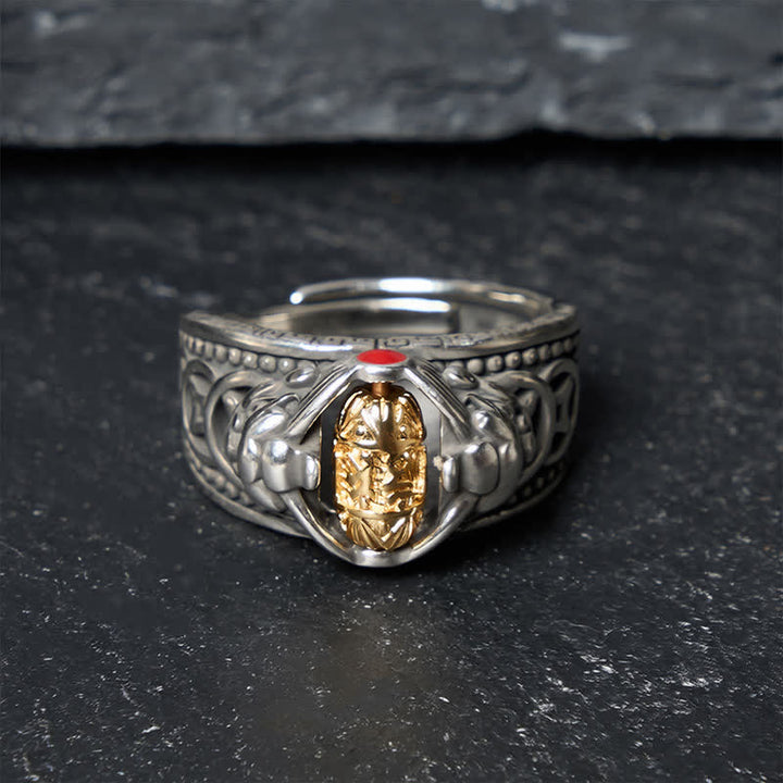 Buddha Stones Koperen Pi Xiu Chinese munt, rijkdomspinner met verstelbare Ring - US6-10 (16–19 mm) - image 1