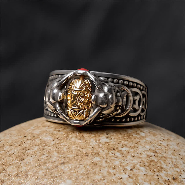 Buddha Stones Koperen Pi Xiu Chinese munt, rijkdomspinner met verstelbare Ring - image 3