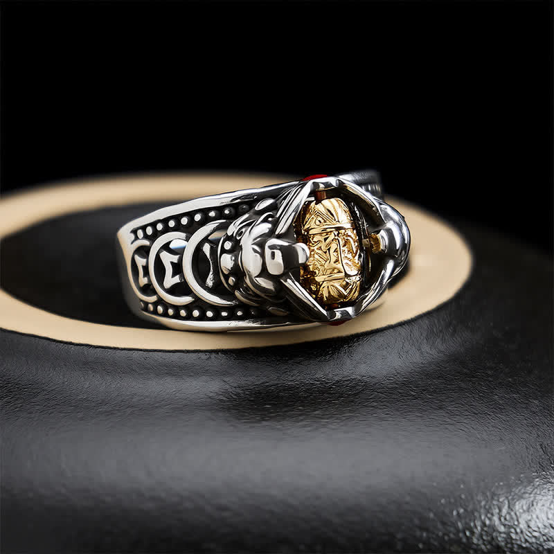 Buddha Stones Koperen Pi Xiu Chinese munt, rijkdomspinner met verstelbare Ring - image 2
