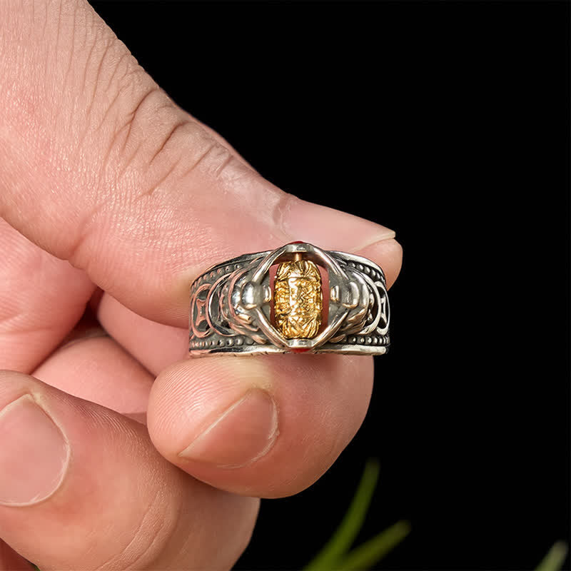Buddha Stones Koperen Pi Xiu Chinese munt, rijkdomspinner met verstelbare Ring - image 11