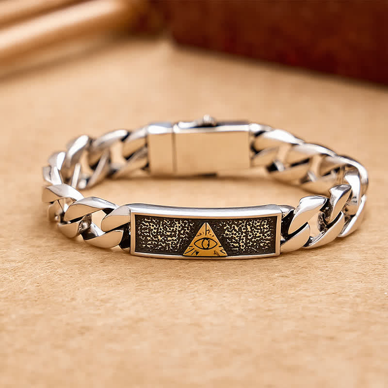 Buddha Stones Egyptisch geïnspireerd koperen Armband met gegraveerd Oog van Horus - 7,9–8,3 inch (20–21 cm) - image 0