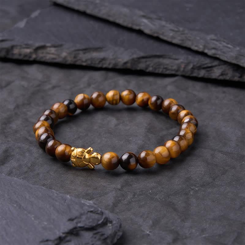 Buddha Stones Accessoires met natuurlijke tijgeroogkralen en schildpadmotief - image 2