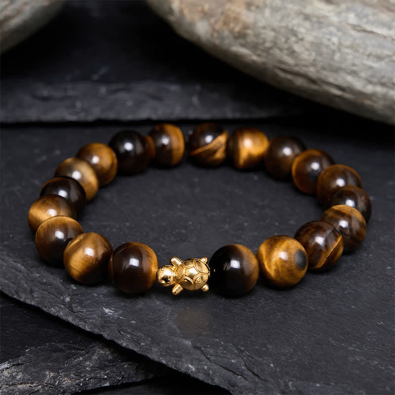 Buddha Stones Accessoires met natuurlijke tijgeroogkralen en schildpadmotief - 10mm tijgeroog (Polsomtrek: 16-17 cm) - image 15