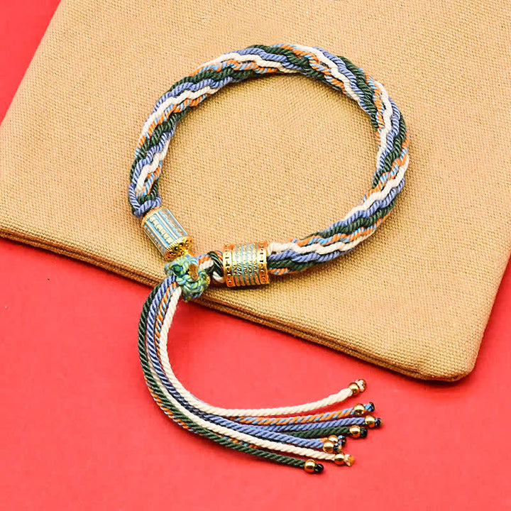 Buddha Stones Tibetaanse armband met kleurrijke kwastjes en Armband - Groen (Polsomtrek: 15–18 cm) - image 3