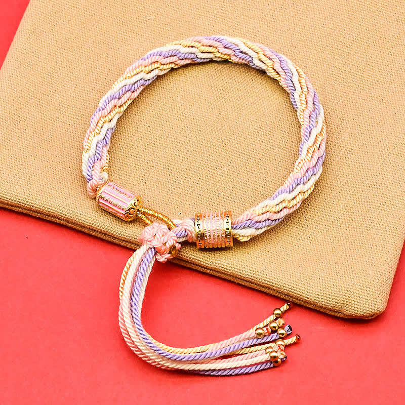 Buddha Stones Tibetaanse armband met kleurrijke kwastjes en Armband - LavenderBlush (Polsomtrek: 15–18 cm) - image 5