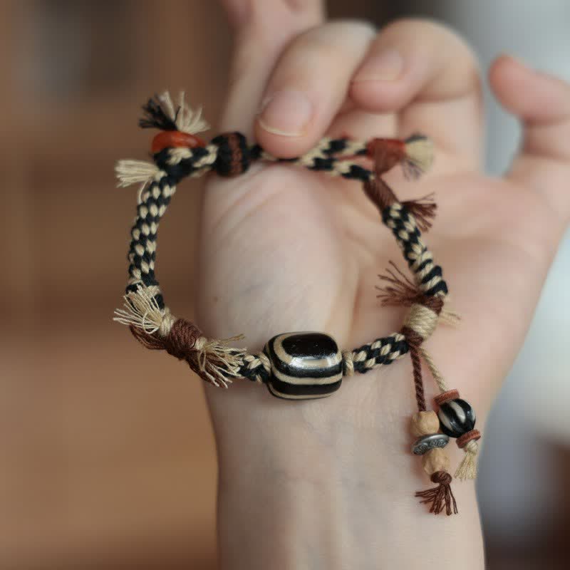 Buddha Stones Vintage Tibetaanse Dzi kralen Armband - image 9