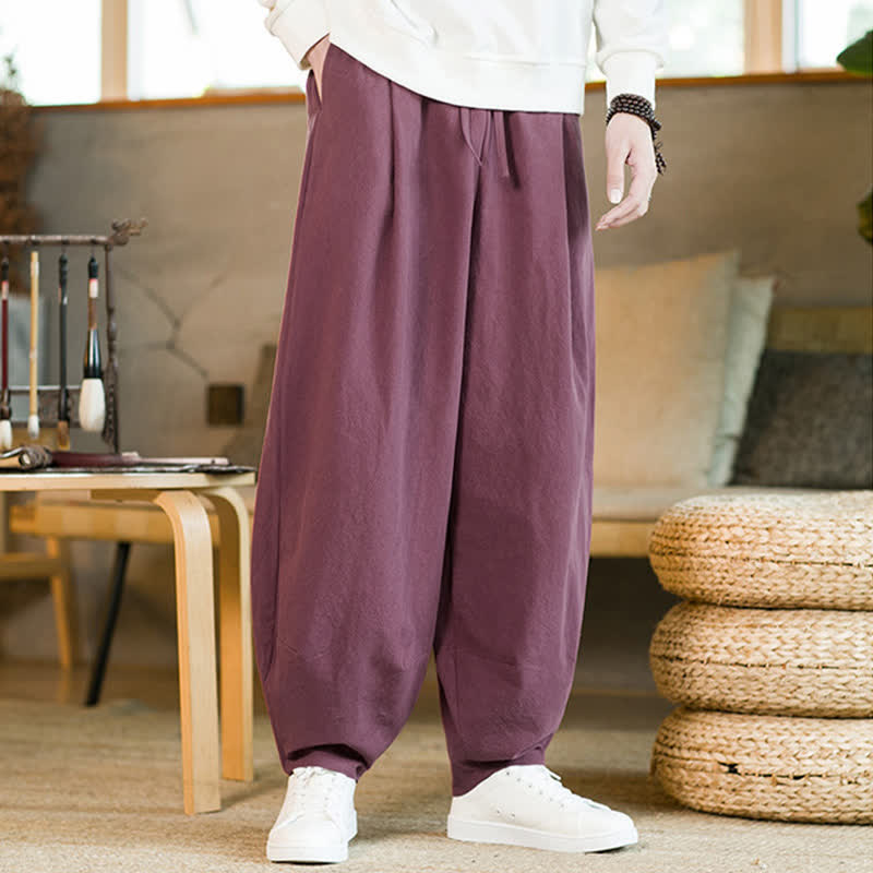 Harembroek met Zakken en zakken, effen kleur, met Buddha Stones. - Dieproze - US/UK/AU46, EU56 (5XL) - image 5