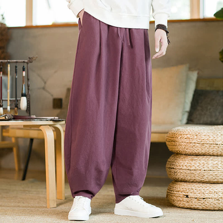 Harembroek met Zakken en zakken, effen kleur, met Buddha Stones. - Dieproze - US/UK/AU46, EU56 (5XL) - image 5