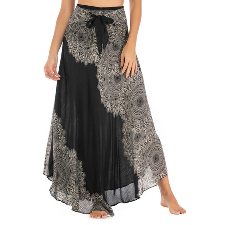 Buddha Stones Twee stijlvolle boho mandala bloemen strandrok jurk - Zwart - US4-12, UK/AU8-16, EU36-44 (F) - image 10