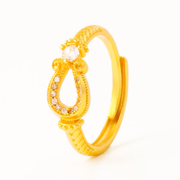 Buddha Stones Verguld messing vintage hoefijzergesp met open Ring - image 5