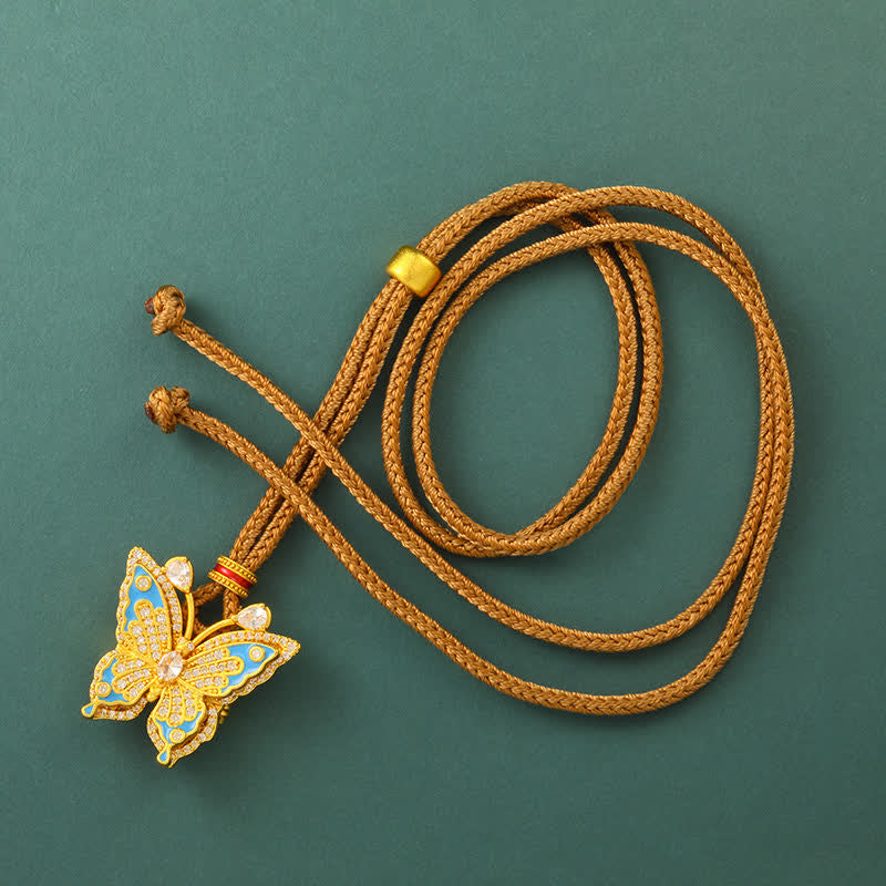 Buddha Stones Verguld messing vlinder-transformatie hanger Ketting - image 1