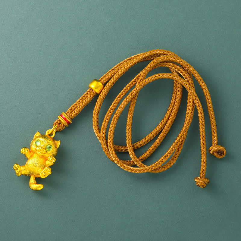 Buddha Stones Verguld messing gelukskat aardingshanger Ketting - image 1