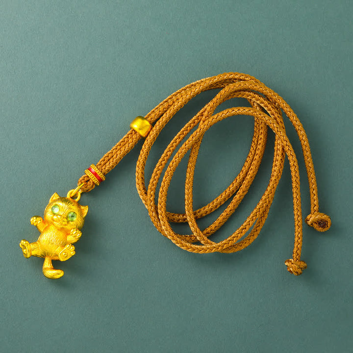 Buddha Stones Verguld messing gelukskat aardingshanger Ketting - image 1