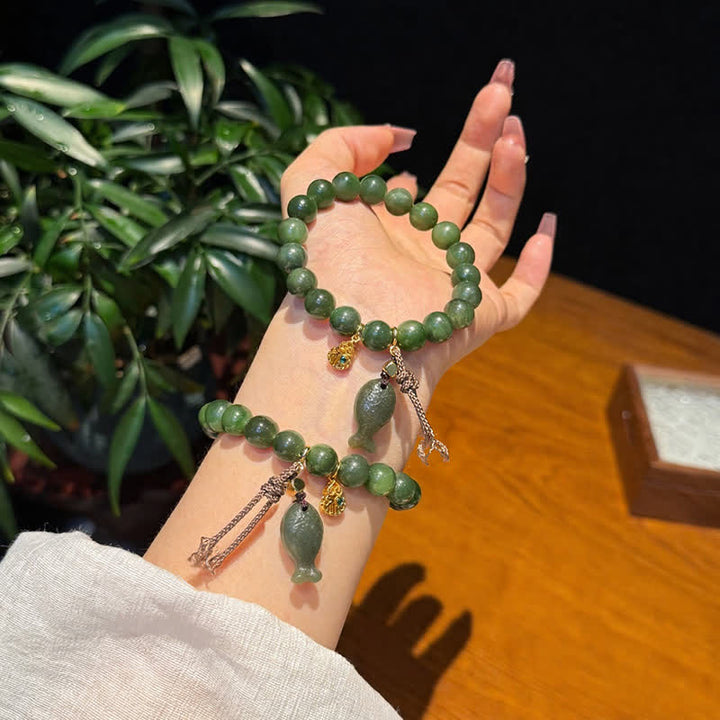 Buddha Stones Natuurlijke cyaan jade koivis kalebas Armband - image 3
