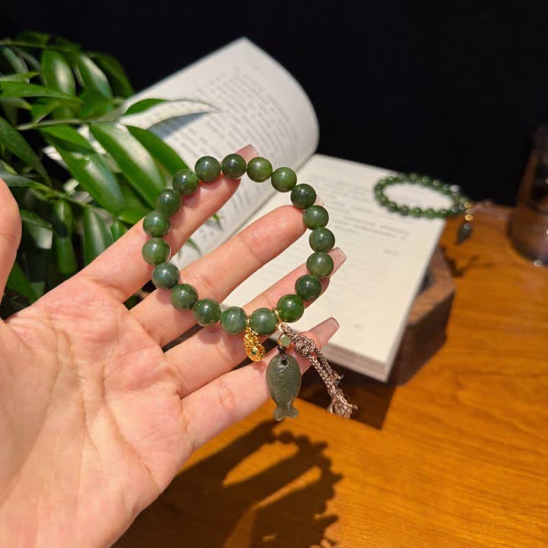 Buddha Stones Natuurlijke cyaan jade koivis kalebas Armband - image 1