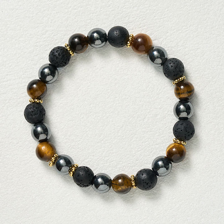 Buddha Stones Tijgeroog lavasteen hematiet kralen Armband - image 9