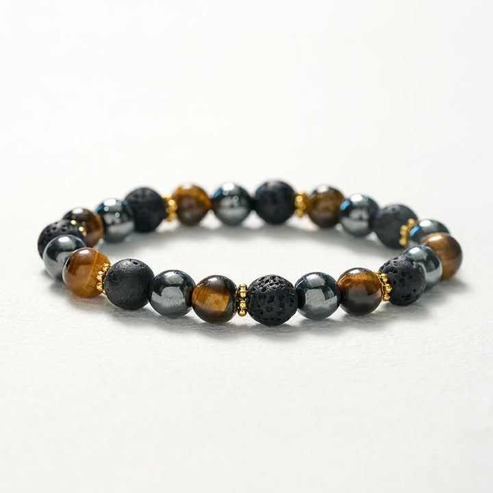 Buddha Stones Tijgeroog lavasteen hematiet kralen Armband - image 10