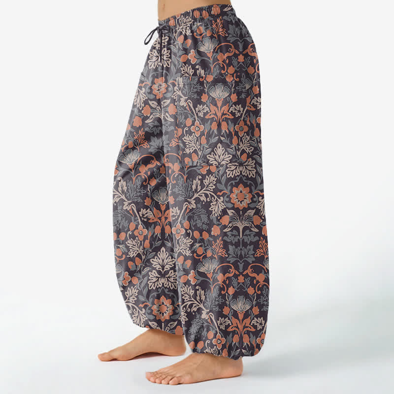 Buddha Stones Vintage katoenen harembroek met bloemen- en paisleyprint, elastische Taille en Zakken . - image 1