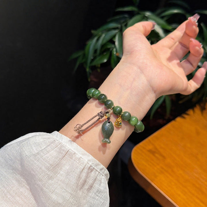 Buddha Stones Natuurlijke cyaan jade koivis kalebas Armband - image 2