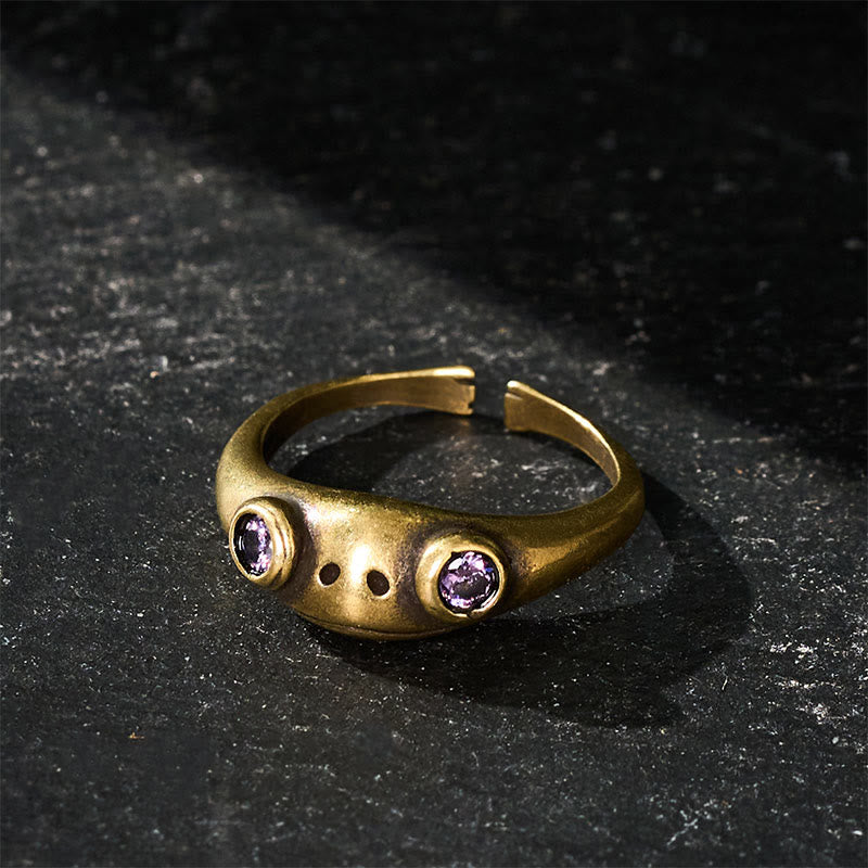Buddha Stones Vintage messing Feng Shui kikker open Ring voor rijkdom - image 12