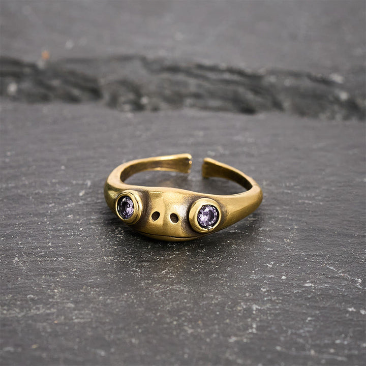 Buddha Stones Vintage messing Feng Shui kikker open Ring voor rijkdom - image 11