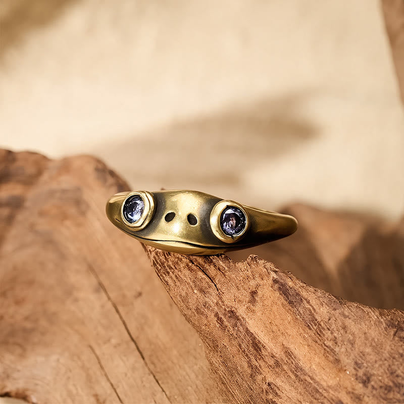 Buddha Stones Vintage messing Feng Shui kikker open Ring voor rijkdom - image 10