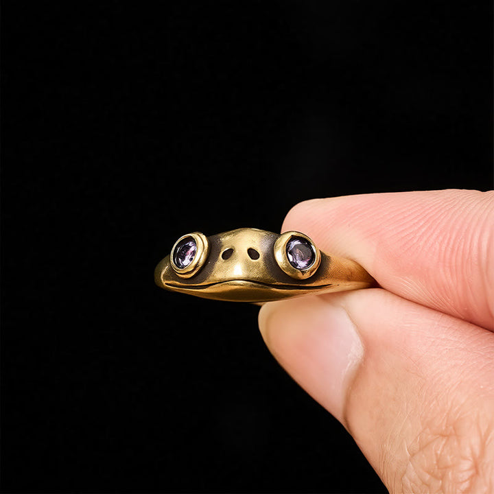 Buddha Stones Vintage messing Feng Shui kikker open Ring voor rijkdom - image 13