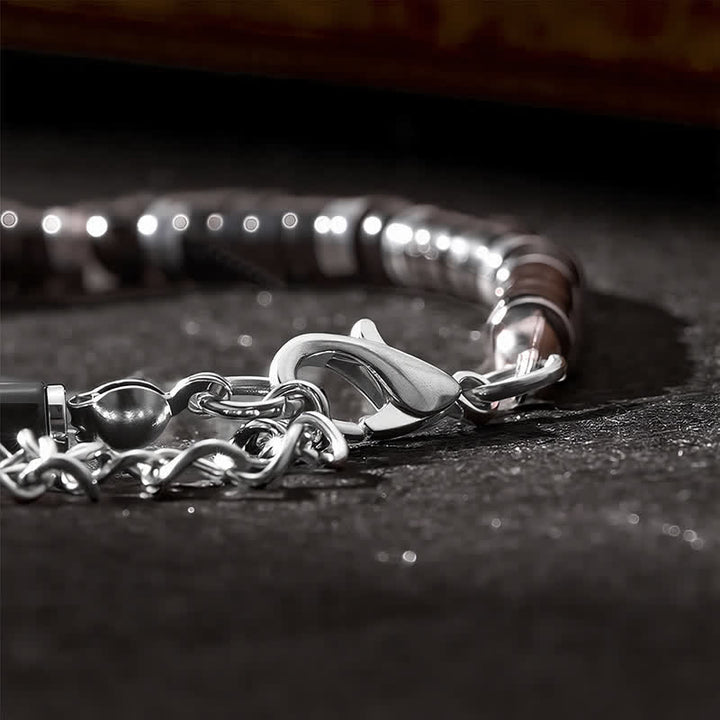 Buddha Stones Armband met cilindrische, matte zwarte onyx tussenkraaltjes - image 13