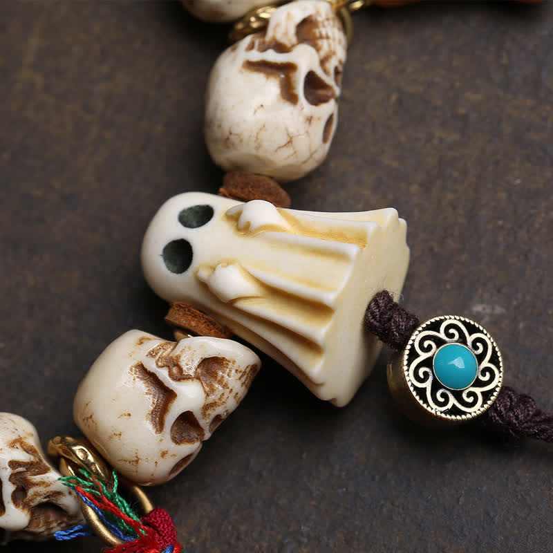 Buddha Stones Handgesneden botkraal Heer van het Lijkenbos Dzi kralen Armband - image 2