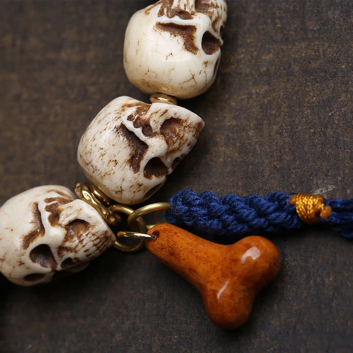 Buddha Stones Handgesneden botkraal Heer van het Lijkenbos Dzi kralen Armband - image 3