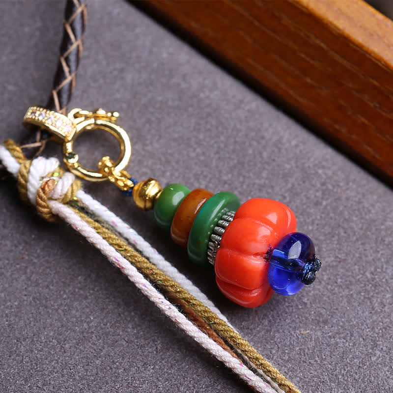 Buddha Stones Mani Stone Heap Design Liuli Bead Tibetaanse beschermingshanger Ketting - image 3