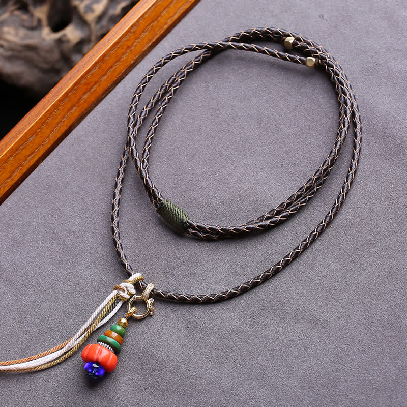 Buddha Stones Mani Stone Heap Design Liuli Bead Tibetaanse beschermingshanger Ketting - Ongeveer 4,5–12 12mm - image 0