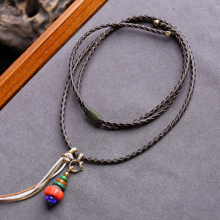 Buddha Stones Mani Stone Heap Design Liuli Bead Tibetaanse beschermingshanger Ketting - Ongeveer 4,5–12 12mm - image 0