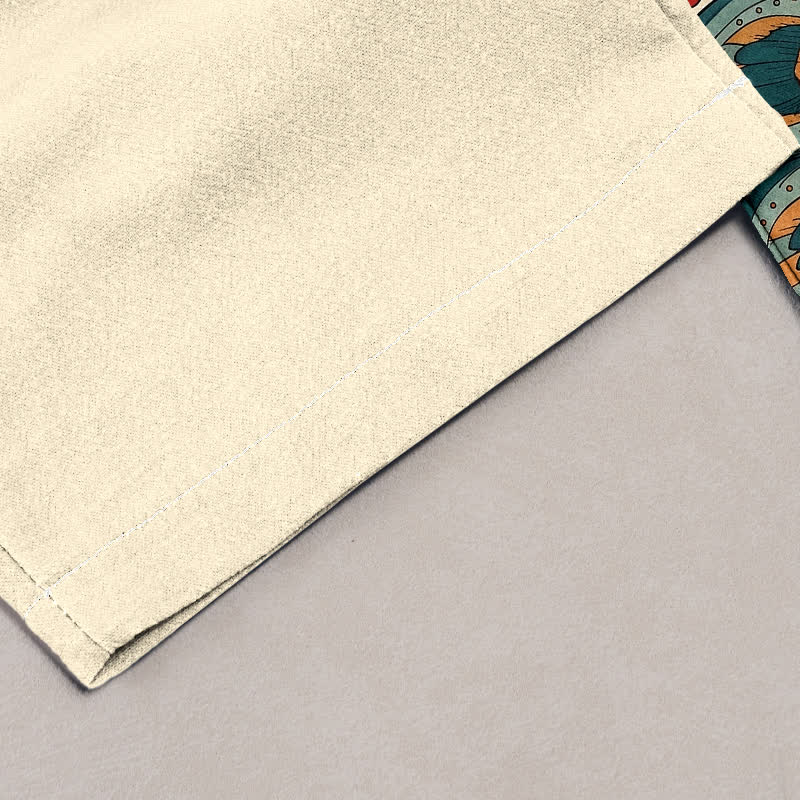 Buddha Stones Elegante damesbroek van 100% Cotton met bohemian bloemenprint, elastische Taille en Zakken. - image 1