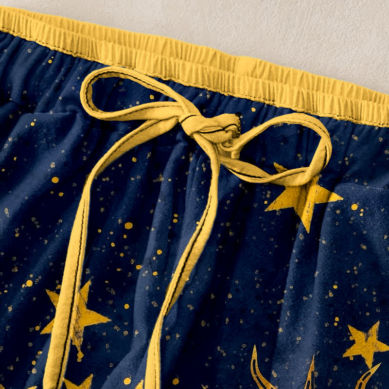 Buddha Stones Damesbroek van 100% Cotton met mystiek maan- en zonpatroon, elastische Taille en Zakken. - image 1