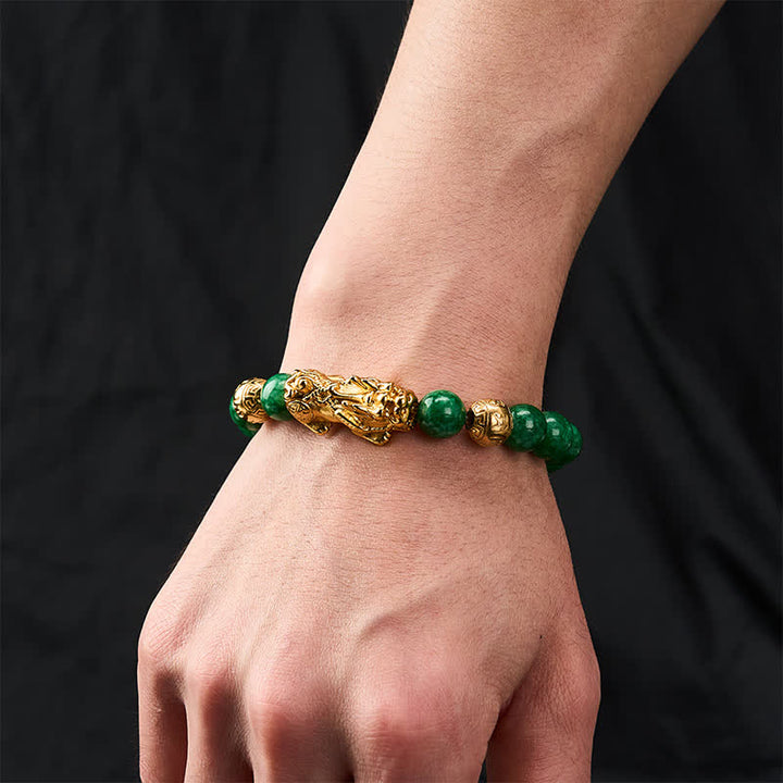 Buddha Stones Natuurlijke cyaan jade kralen PiXiu Armband - image 2