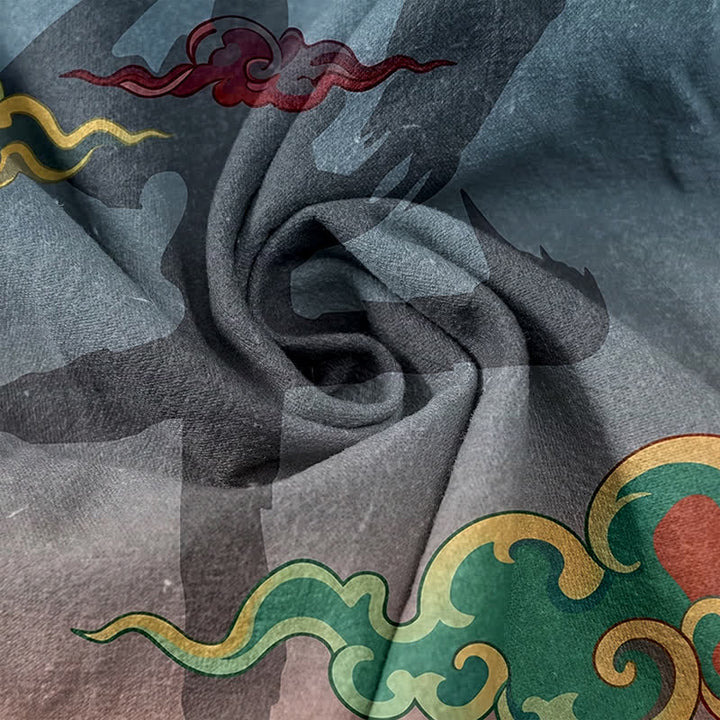 Buddha Stones Damesbroek van 100% Cotton met traditioneel wolkenpatroon, elastische Taille en Zakken. - image 2
