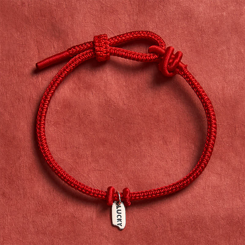 Buddha Stones Handgemaakte gevlochten rode koord gelukshanger verstelbare Armband - Rood - 5,91-7,48 inch (15-19 cm) - image 0